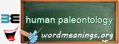 WordMeaning blackboard for human paleontology